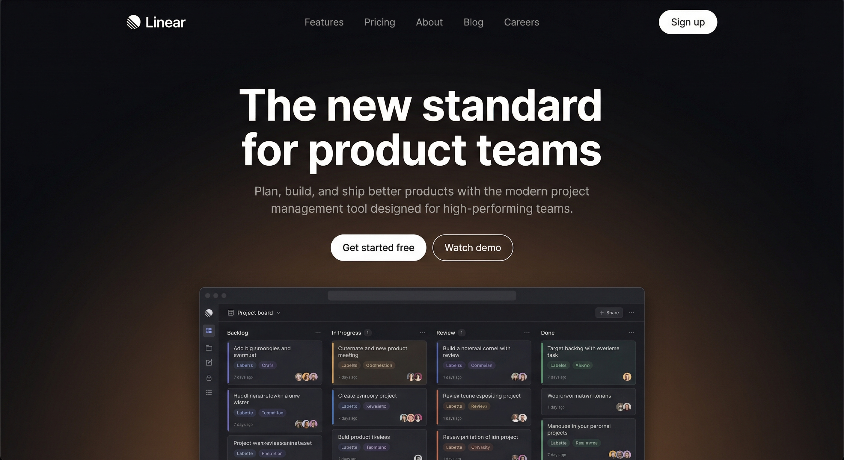 linear variation — centered